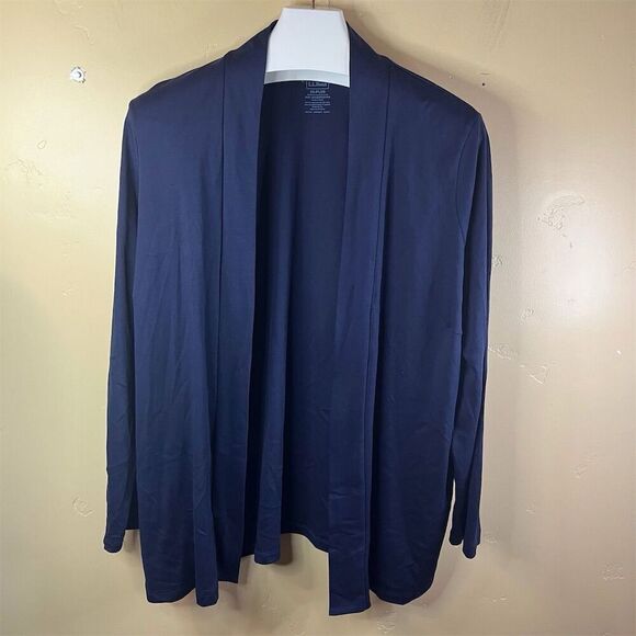 L.L.Bean Women's 3XL Blue Open Front Cardigan Sweater Plus‎ Size Classic Work - Picture 1 of 5